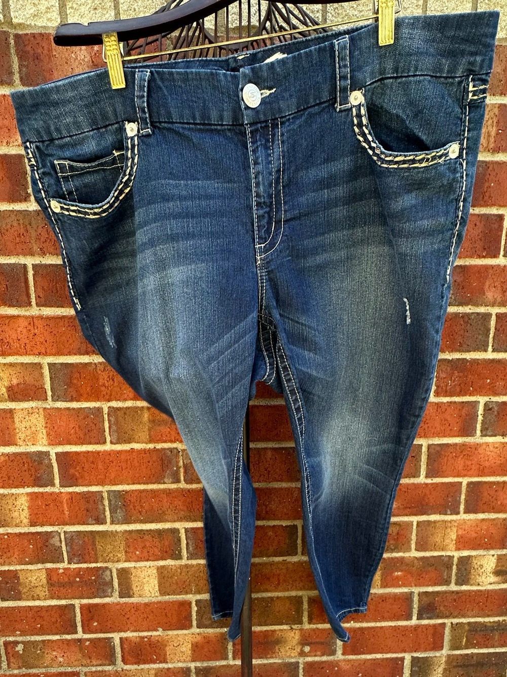 Seven7 Denim Jeans Straight Leg High-Rise Stretch Distressed Pants Skinny BOHO
